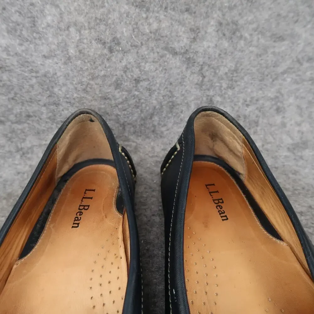 LL Bean Shoes Womens 7.5 Loafer Moccasin Slip On Leather Comfort Casual Classic